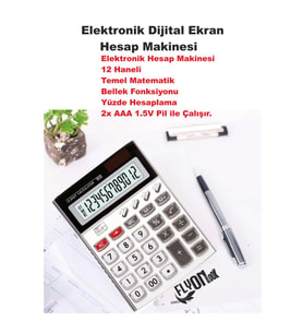 Elektronik Hesap Makinesi 14 Haneli Temel Matematik Bellek Fonksiyonu Yüzde Hesaplama Key Torch