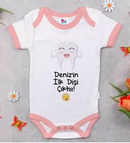 BK Kids Kişiye Özel Pembe Bebek Body Zıbın - Model 92