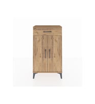 Arges Komodin 2 Raflı Tek Çekmeceli 2 Kapaklı 60x30x106 Çam-Çam