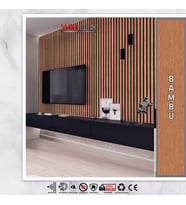 WİNPANEL Dekoratif Ahşap Duvar Paneli – BAMBU RENK( 60X240CM).