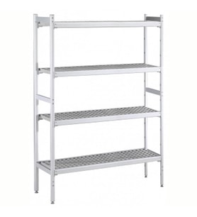 Electrolux Professional Düz Etejer Seti, Aluminyum Ayaklı, 4 Raflı, Her Raf Demonte Polietilen Tabletlerden Oluşur, Tabletler Bulaşık Makinesinde Yıkanabilir - 475x2048 Mm, H=1700 Mm BLS2048