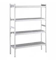 Electrolux Professional Düz Etejer Seti, Aluminyum Ayaklı, 4 Raflı, Her Raf Demonte Polietilen Tabletlerden Oluşur, Tabletler Bulaşık Makinesinde Yıkanabilir - 475x2048 Mm, H=1700 Mm BLS2048