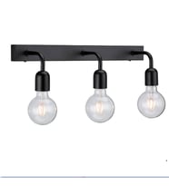 RİOLİGHT RETRO,RUSTİK,VİNTAGE 3XE27 DUYLU SİYAH METAL GÖVDE DUVAR APLİK TABAN UZUNLUĞU:60CM