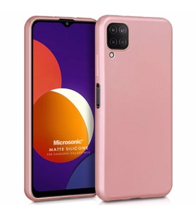 Microsonic Matte Silicone Samsung Galaxy M12 Kılıf Rose Gold