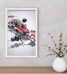 BK Gift Formula 1 Tasarımlı Dekoratif Ahşap Beyaz Çerçeveli Tablo-8