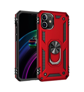 İphone 12 Mini Kılıf Sofya Yüzüklü Kapak - Kırmızı