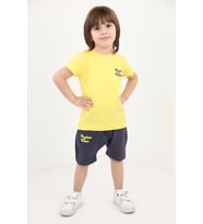 Toontoy Erkek Bebek Baskılı Şortlu Takım (Koyu Sarı)