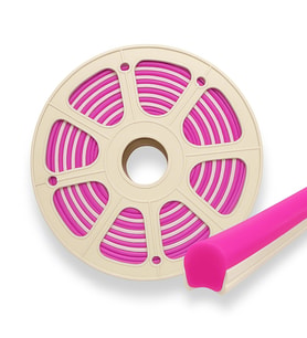 Pembe 6mm İkinci Nesil Silikon Neon LED Şerit Kılıfı 5 Metre Difüzör Tüp (LED Hariç)