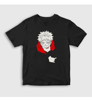 Presmono Unisex Çocuk Siyah Yuji Itadori V2 Anime Jujutsu Kaisen T-Shirt 316559tt