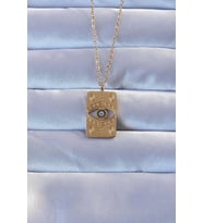 Mey İthalat® 316L Çelik Renk İşlemeli Nazarlı Vintage Kolye