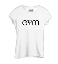 Bodybuilding - GYM with a Bar Beyaz Kadın Tshirt