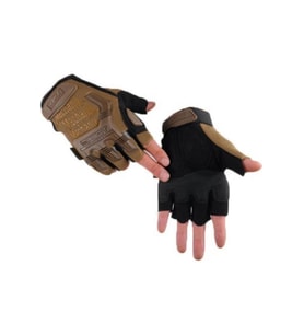 Mechanix Yarım Parmak Eldiven- Taktik Destekli Kadın&Erkek unisex Eldiven (KAHVE)