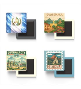 Buzdolap Magnetleri - Guatemala Guatemala City - 4'lü Set Magneti