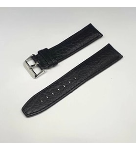 22mm Siyah Rolax Bombeli Deri Saat Kayışı Kordonu 22x20