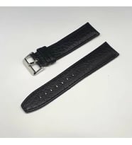 22mm Siyah Rolax Bombeli Deri Saat Kayışı Kordonu 22x20