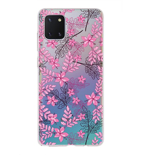 Samsung Galaxy Note10 Lite Floral Pembe Tasarımlı Şeffaf Kılıf