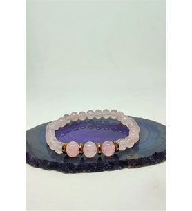 6-8 MM PEMBE KUVARS DOĞALTAŞ BİLEKLİK