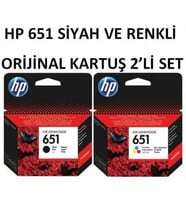 HP 651 Siyah ve Renkli Orjinal Kartuş Ücretsiz Kartuş