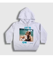 Presmono Unisex Çocuk Beyaz It's Ok I'm Ok Tate Mcrae Kapüşonlu Sweatshirt 532578tt