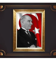 Özel Seri Paspartulu Çerçeveli Atatürk Tablo l549 (Gold)