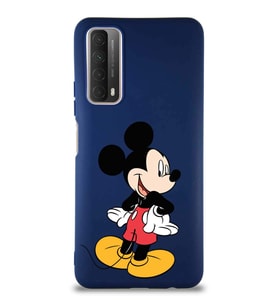 Huawei P Smart 2021 Soft Premier Kapak Mickey Mouse-D Tasarımlı Silikon Kılıf - Lacivert (Şeffaf)