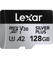 Lexar 128GB Silver Plus 205mb 4K V30 UHSI Micro SD Hafıza Kartı