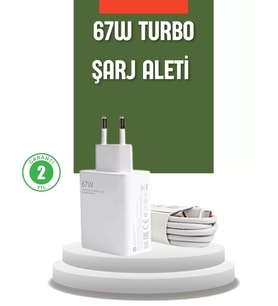 67 Watt Turbo Şarj Cihazı Redmi Note 10 11 12 Uyumlu