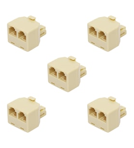 RJ11 2'li Telefon Hat Dağıtıcı Çoklayıcı Splitter SP2022C T Adaptör 5 Adet