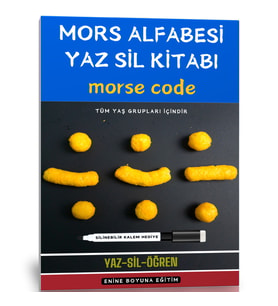 Mors Alfabesi Eğitim YAZ-SİL Kitabı (Morse Code)
