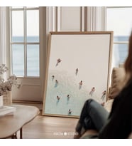Minimalist Sahil Yüzücüleri Duvar Sanatı