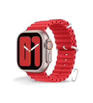 Cosmostech Akıllı Saat Watch için Uyumlu 42MM 44MM 45MM 49MM 1/2/3/4/5/6/se/7/8/ultra Akıllı Saat Silikon Kordon ve Kayışı Kırmızı