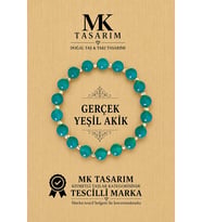 MK TASARIM GERÇEK YEŞİL AKİK TAŞI BİLEKLİK MK.7000.851- RAHATLIK-DİNGİNLİK-ENERJİ- STRES BİLEKLİĞİ