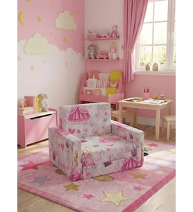 Çocuk Koltuğu Komple Sünger Katlanabilir Yataklı Minder Yatak (0-4 YAŞ) (Desenli Pembe)