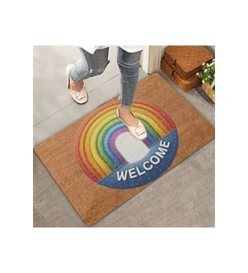 Valerine Life Gökkuşağı Kapısı Welcome Kapı Önü Paspası 45x70cm