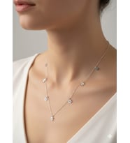 925 Ayar Kişiye Özel Doğum Taşlı Firuze Taş Papatya Kolye.rose.gold.rodaj