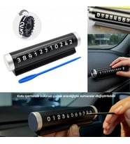 Luxury Araç İçi Torpido Üstü Çevirmeli Telefon Park Numaratörü Park Tel 10.5x2.7cm Siyah