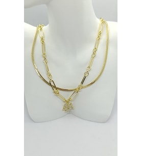 Golden Astra Layered Kolye (50+5 cm)