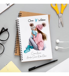 Anneler Günün Kutlu Olsun Anne - Oğul Baskılı Defter Kişiye Özel