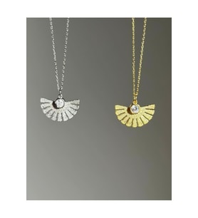 Pervane Zirkon Kolye 925 Ayar (Gold)