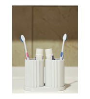 Modern Banyo Düzenleyici V1 - Diş Fırçalık Seti - Ikili Set - Beyaz 10CM