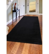 Dijidekor Peluş Halı Siyah Cool Düz Desenli Yıkanabilir Post Yolluk Kilim Salon Halısı Modelleri
