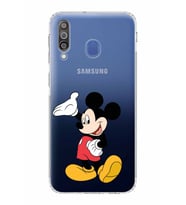 Samsung Galaxy M30  Kamera Korumalı Kapak Mickey Mouse Tasarımlı  Şeffaf  Kılıf