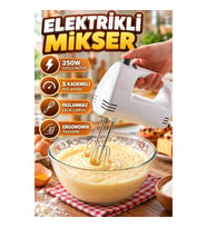 250W Elektrikli El Mikseri – 5 Kademeli Hız Ayarlı Paslanmaz Çelik Çırpıcılı