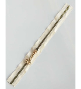 Angel Çanta Aksesuar Başlıklı Fermuar 30 Cm Light Gold Metal Krem