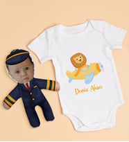 BK Kids Kişiye Özel Fotoğraflı Bebek Yastık ve Bebek Body Zıbın Hediye Seti - Model 40