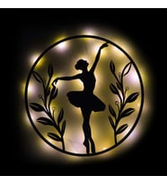 Lucenda Led Işıklı Kadın Temalı Tablo Dansçı Kız Dekoratif Gece Lambası (Sarı)