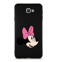 Samsung Galaxy J7 Prime Soft Premier Kapak Minnie Mouse-A Tasarımlı Silikon Kılıf - Siyah (Şeffaf)