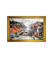 Manzara Temalı Kanvas Tablo 80 x 110 cm Gold Çerçeve