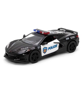 Kinsmart 1:36 Ölçek 2021 Corvette -Police- Edition (Siyah)