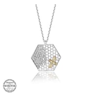 Swarovski Taşlı Gümüş Kuğu Bayan Kolye